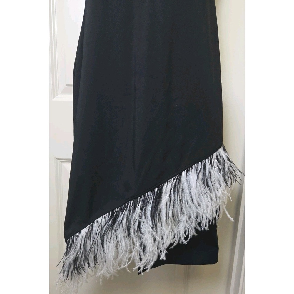 Christopher Kane Ostrich Feather Asymmetric Dress Designer Italy Size US 8 $1495 - Picture 4 of 15